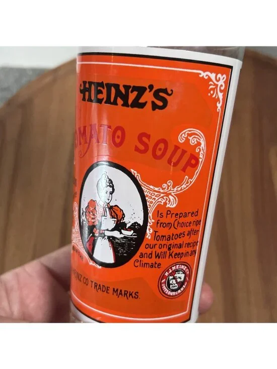 Vintage Pop Art Georges Briard Heinz Tomato Soup Can Label Beverage Glass - Picture 9 of 11